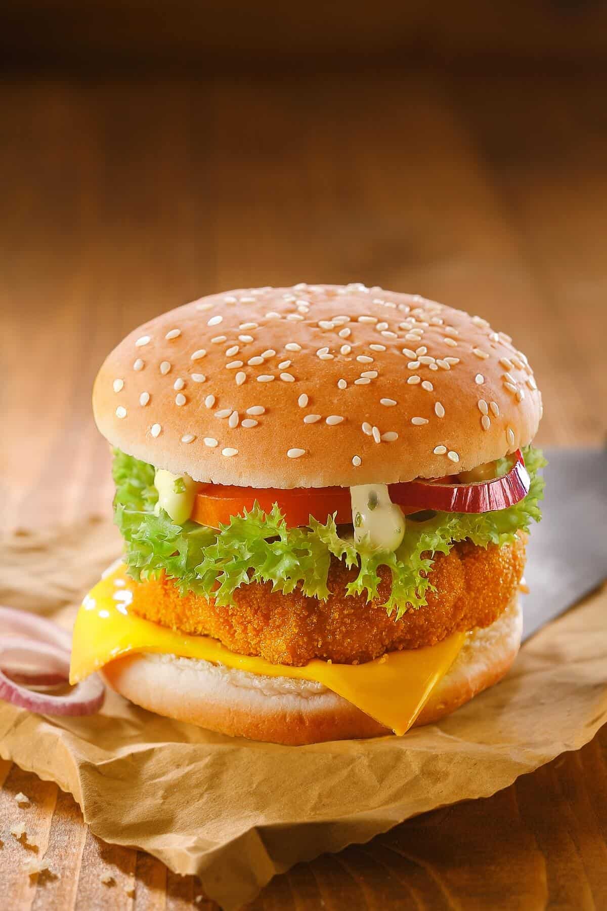Burger ayam Panggang Teriyaki