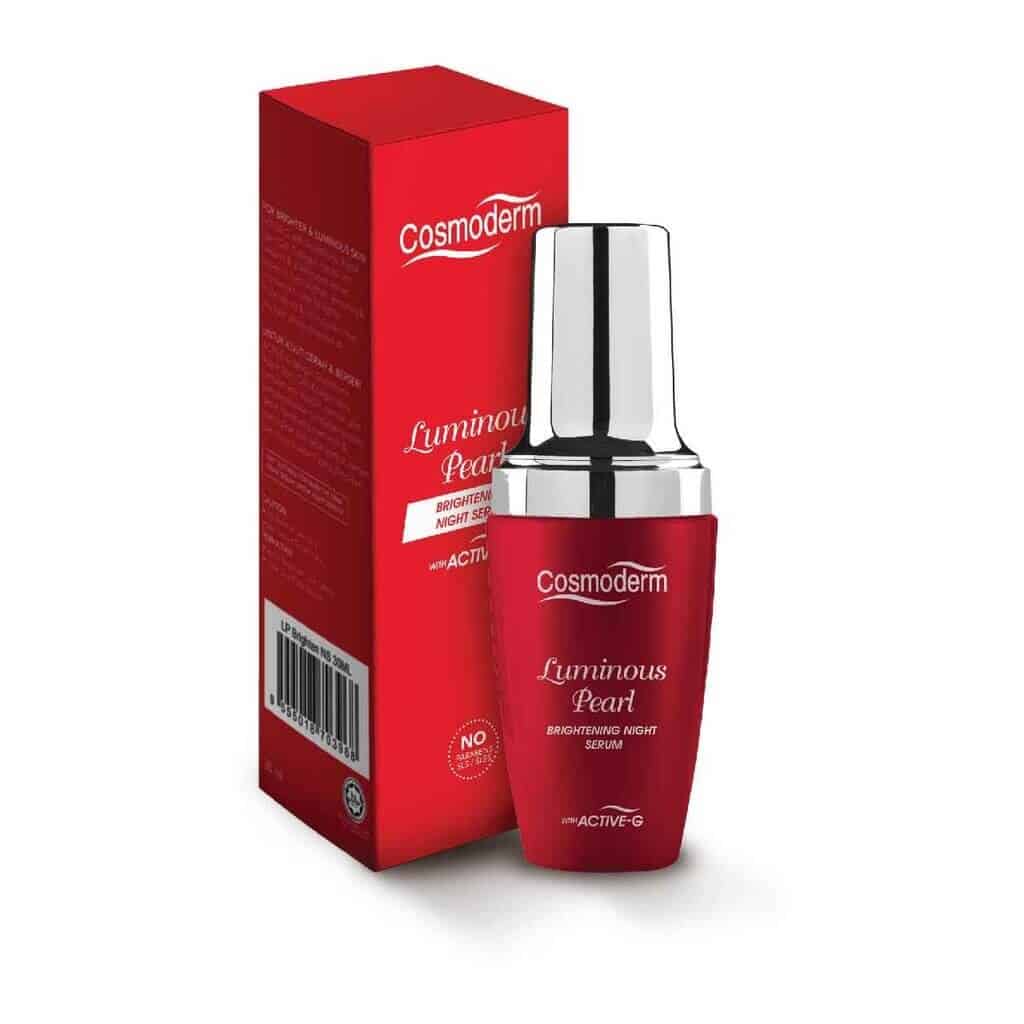 Cosmoderm Luminous Pearl Brightening Night Serum skincare terbaik