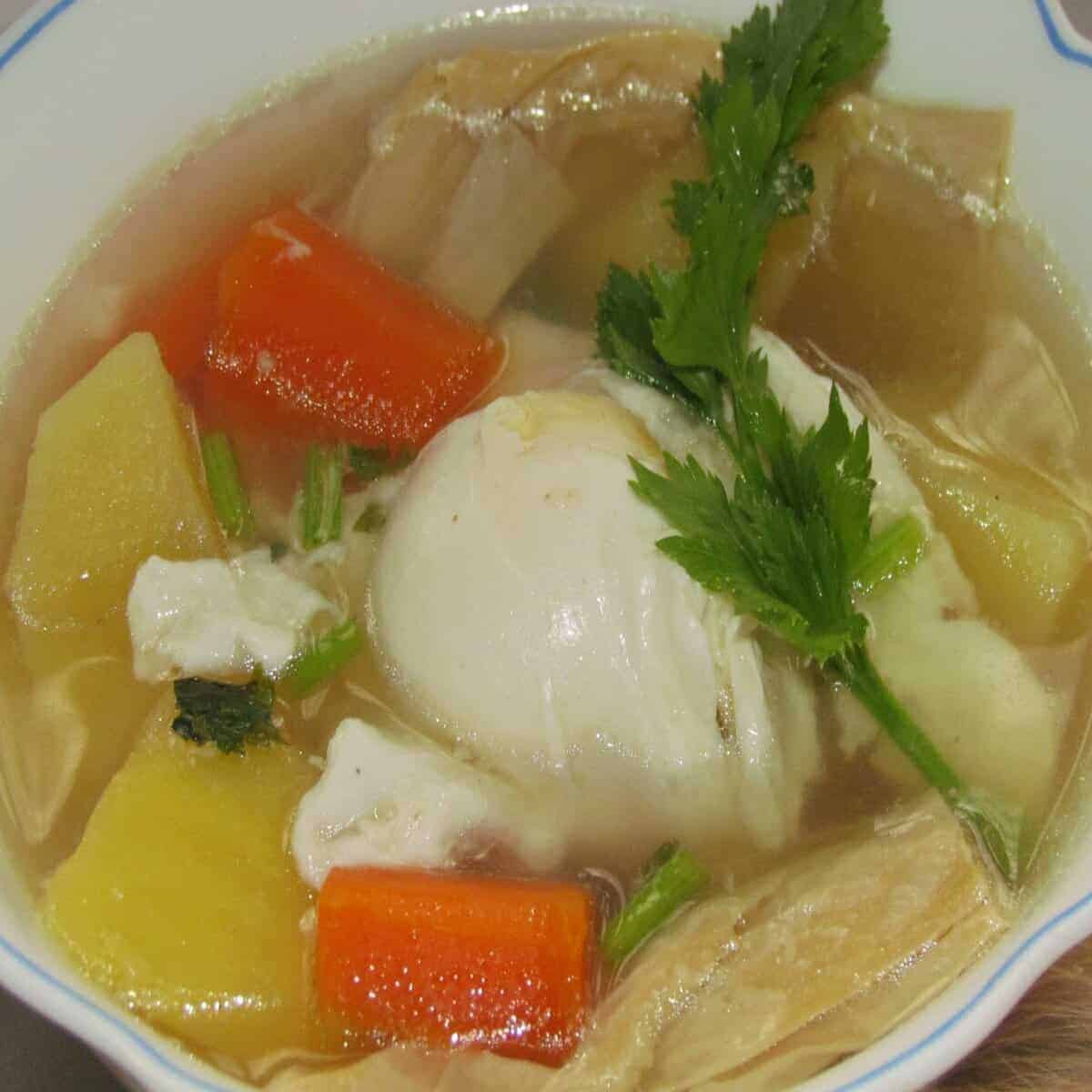resepi sup telur